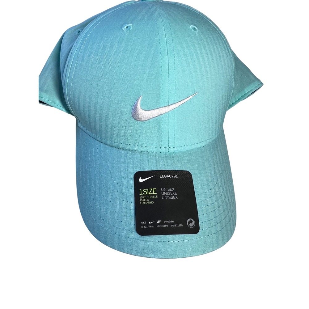 Nike Legacy91 Adjustable Hat Light Blue Aqua Teal Swoosh Logo Cap 1Size NEW